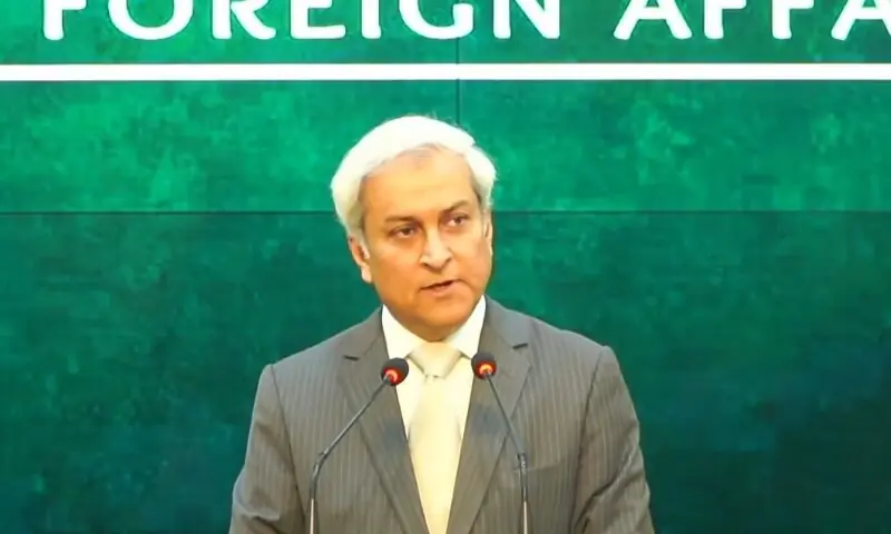 FO spokesperson Tahir Andrabi addresses a weekly press briefing on February 26. — Photo via X/@ForeignOfficePk FO spokesperson Tahir Andrabi addresses a weekly press briefing on February 26. — Photo via X/@ForeignOfficePk