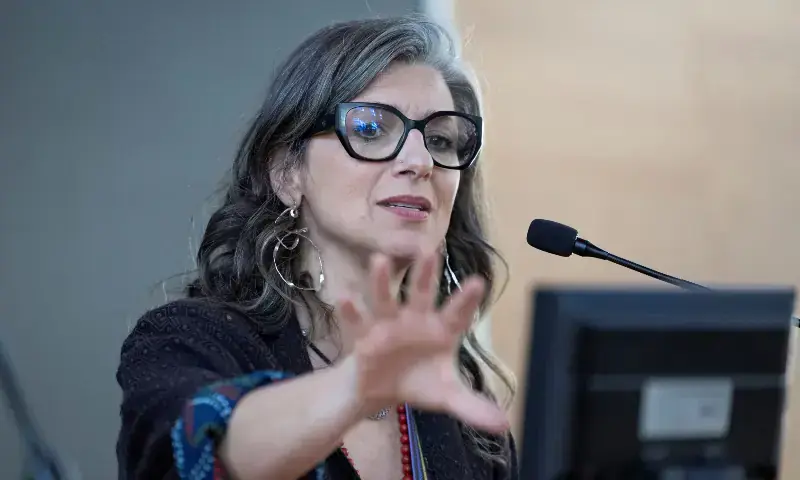 United Nations Special Rapporteur on the situation of human rights in the occupied Palestinian territory, Francesca Albanese speaks at a conference on &ldquo;A Cartography of Genocide: Israel&rsquo;s Conduct in Gaza since October 2023&rdquo;, an investigative project on Israeli-Palestinian conflict, at the Roma Tre University, in Rome, Italy on October 6, 2025. &mdash; Reuters