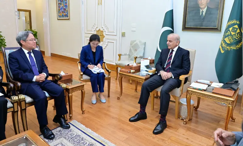 Prime Minister Shehbaz Sharif in meeting with Chinese Ambassador Jiang Zaidong, Islamabad, Feb 27, Friday. — Photo courtesy X/@mosharrafzaidi Prime Minister Shehbaz Sharif in meeting with Chinese Ambassador Jiang Zaidong, Islamabad, Feb 27, Friday. — Photo courtesy X/@mosharrafzaidi