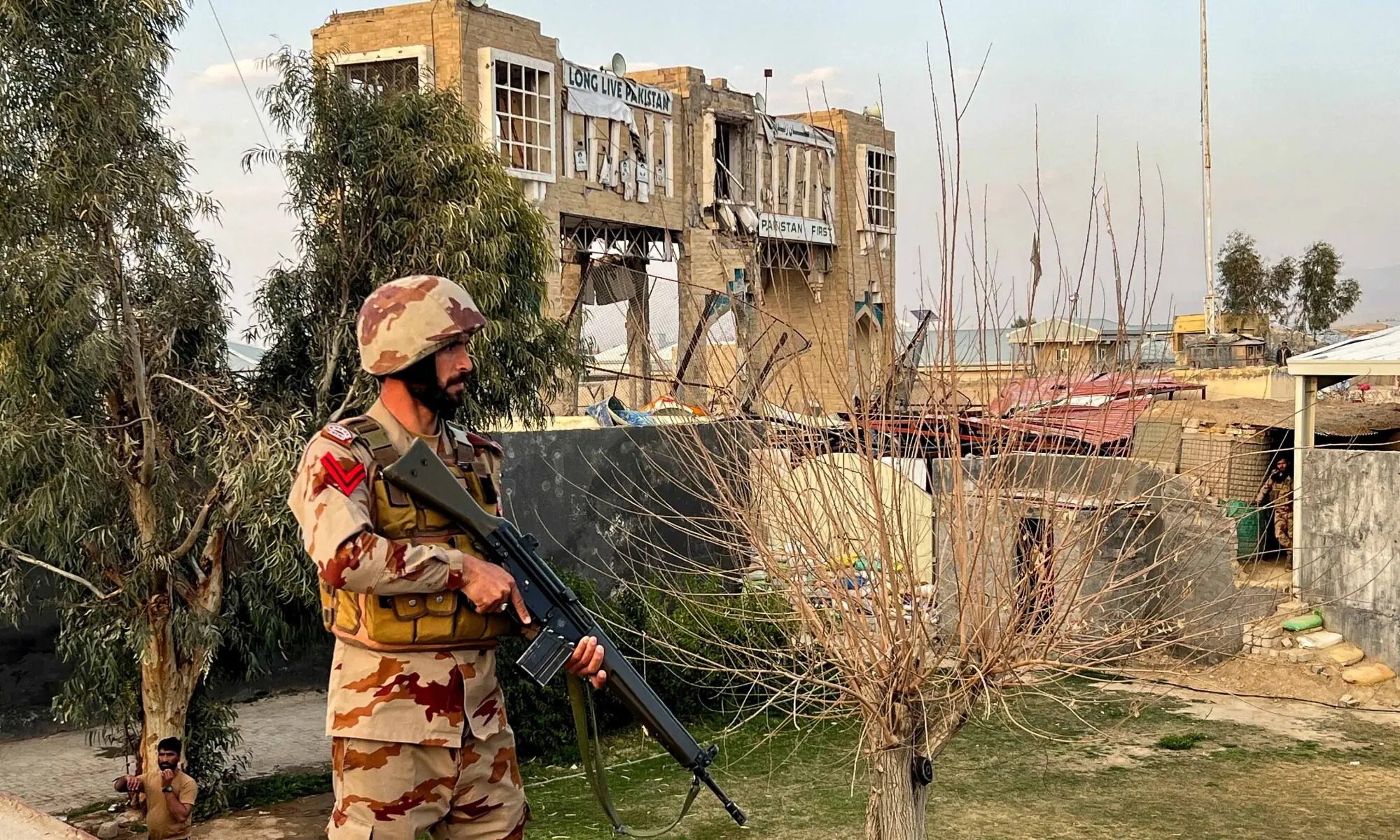 An army soldier stands guard at a post at the Friendship Gate at the border crossing between Pakistan and Afghanistan in Chaman, Pakistan February 27, 2026. &mdash; Reuters