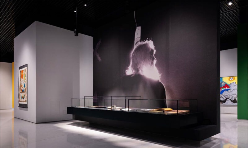 (Above and below) Works on display inside the museum