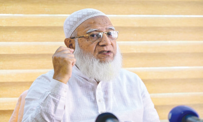THIS Oct 6, 2024, picture shows Bangladesh&rsquo;s Jamaat-i-Islami chief Shafiqur Rahman speaking during an interview at his office in Dhaka.&mdash;AFP/file