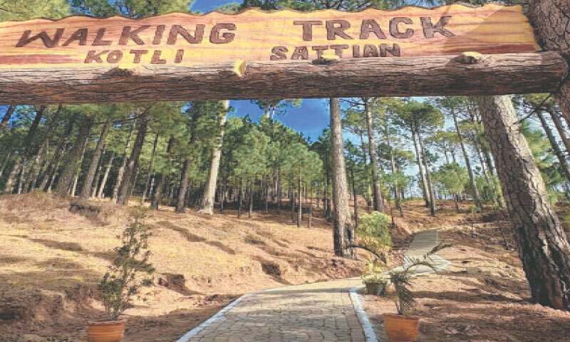 The newly-built walking track in Kotli Sattian. &mdash; Dawn