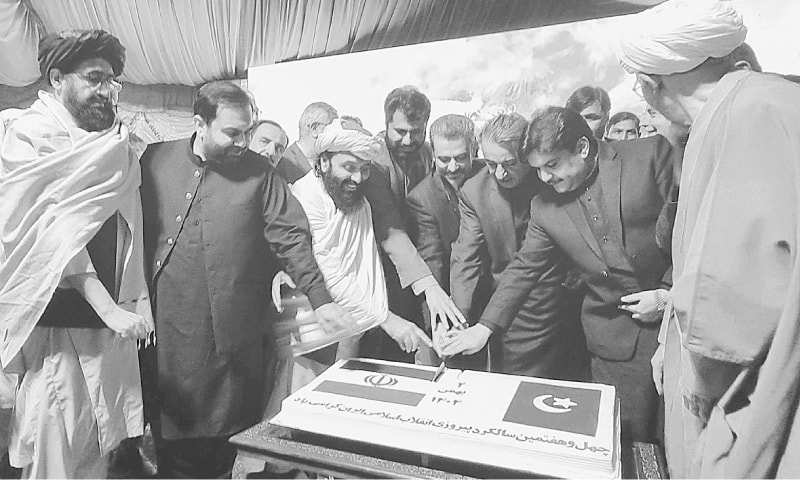 IRANIAN Consul General Mohammad Karimi Todashki and others cut a cake to mark the 47th anniversary of Iran’s Islamic Revolution.—PPI IRANIAN Consul General Mohammad Karimi Todashki and others cut a cake to mark the 47th anniversary of Iran’s Islamic Revolution.—PPI