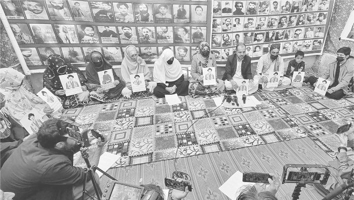 The Voice for Baloch Missing Persons chairman addresses the media .—PPI