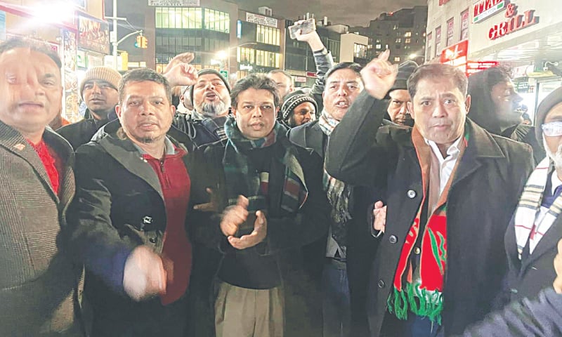 SUPPORTERS of the Bangladesh Nationalist Party celebrate victory at Jackson Heights, New York.—Dawn SUPPORTERS of the Bangladesh Nationalist Party celebrate victory at Jackson Heights, New York.—Dawn