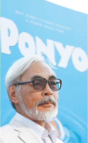 J APANESE director Hayao Miyazaki poses at a special screening of Ponyo in Hollywood.&mdash;Reuters/file