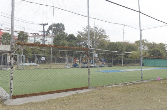 A cricket net has been installed on a corner of Liaquat Bagh.