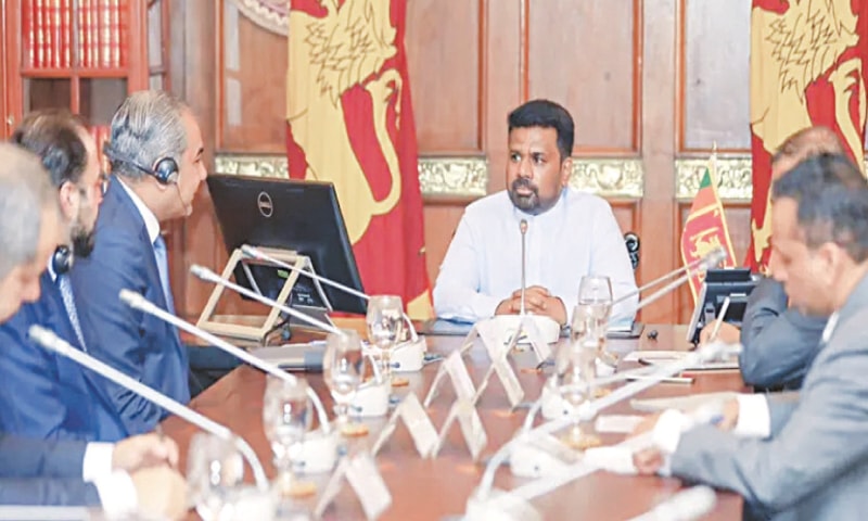 Sri Lankan President Anura Kumara Dissanayake meets Mohsin Naqvi.X/anuradisanayake