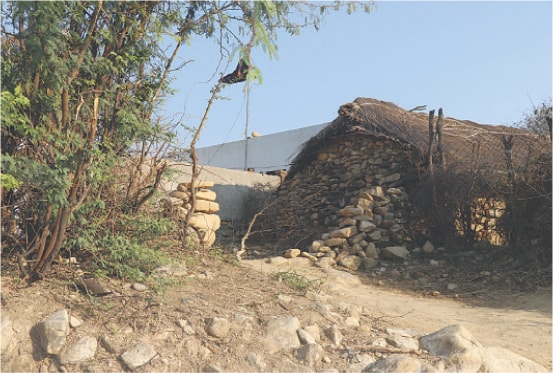 Stone-walled cottages with straw roofs are common in the village, still reflecting the Stone Age era beneath Tilla Jogian mountain in the Jhelum.