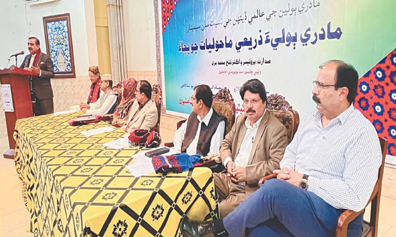 PROCEEDINGS of the seminar underway at the Institute of Sindhology on Monday.&mdash;Dawn