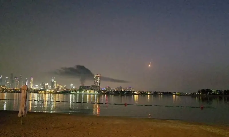 Smoke rises over a hotel damaged in Dubai&rsquo;s famed Palm Jumeirah, in Dubai, United Arab Emirates, February 28, 2026 in this screen capture from video. &mdash; Reuters 