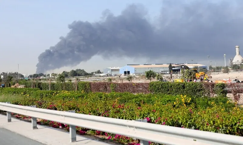 Smoke billows from Jebel Ali port after an Iranian attack, following United States and Israel strikes on Iran, in Dubai, United Arab Emirates, March 1. &mdash; Reuters