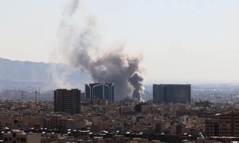 A plume of smoke rises following reported explosions in Tehran on March 1, 2026. Ayatollah Ali Khamenei, Iran&rsquo;s supreme leader since 1989 and sworn enemy of the West, was killed in the opening salvo of a massive US and Israeli attack, sparking a new wave of retaliatory missile strikes from Tehran on March 1. &mdash;AFP