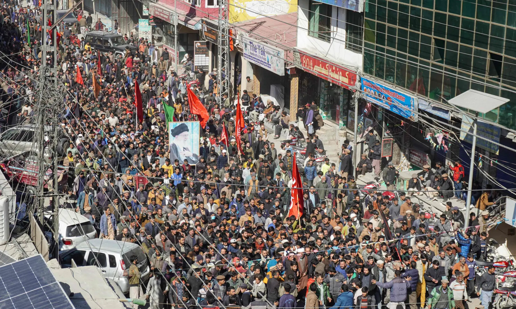 Protesters march during an anti-US and Israel rally in Skardu in Gilgit-Baltistan on March 1, 2026. — AFP
