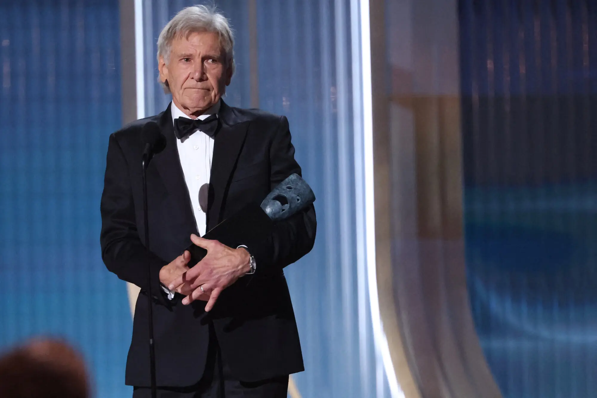Harrison Ford receiving the Lifetime Achievement Award. Photo: Reuters