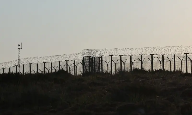 A fence of RAF Akrotiri, a British sovereign base in Cyprus, which was hit by an unmanned drone overnight, causing limited damage, Cyprus March 2, 2026. &mdash;Reuters