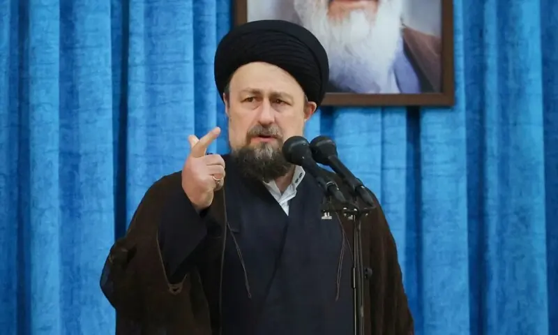 Hassan Khomeini speaks during the 36th anniversary of the death of the leader of Iran&rsquo;s 1979 Islamic Revolution, Ayatollah Ruhollah Khomeini, at Khomeini&rsquo;s shrine in southern Tehran, Iran June 4, 2025. &mdash;Reuters/File