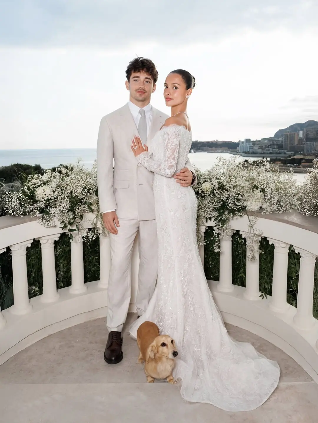 F1 star Charles Leclerc and model Alexandra Saint Mleux say &lsquo;I do&rsquo; in Monaco