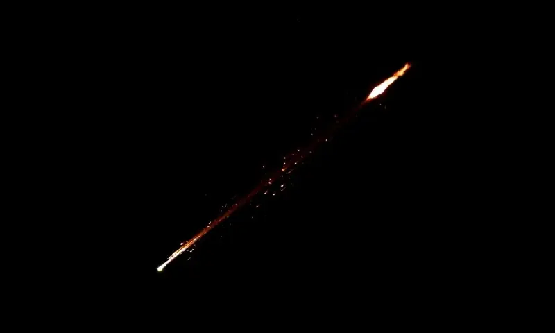 An Iranian missile flies towards Israel, amid the US-Israeli conflict with Iran, as seen from Hebron, in the Israeli-occupied West Ban on March 3, 2026. — AFP