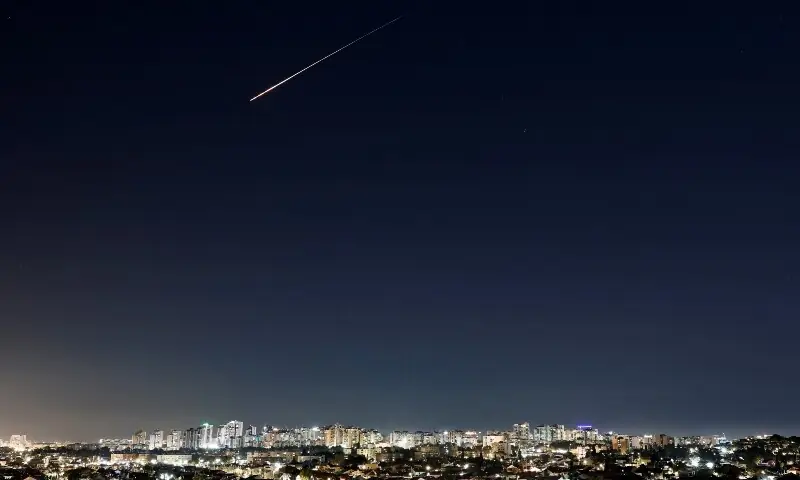 A missile launched from Iran is intercepted, amid the US-Israeli conflict with Iran, in Ashkelon, Israel, March 4, 2026. &mdash;AFP/File
