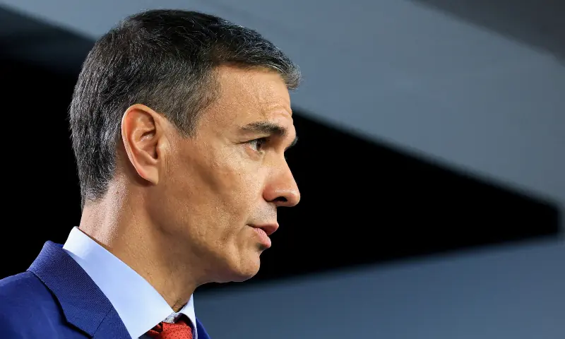 Spanish Prime Minister Pedro Sanchez attends a press conference on the day of the European Union leaders&rsquo; summit in Brussels, Belgium on October 23, 2025. &mdash; Reuters