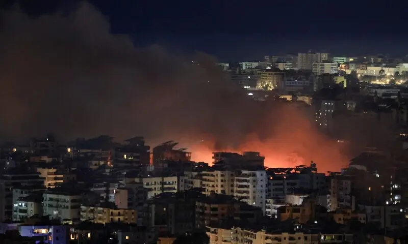 Smoke billows after reported strikes on Beirut&rsquo;s southern suburbs, following an escalation between Hezbollah and Israel amid the US-Israeli conflict with Iran, as seen from Baabda, Lebanon, March 6, 2026. &mdash;Reuters