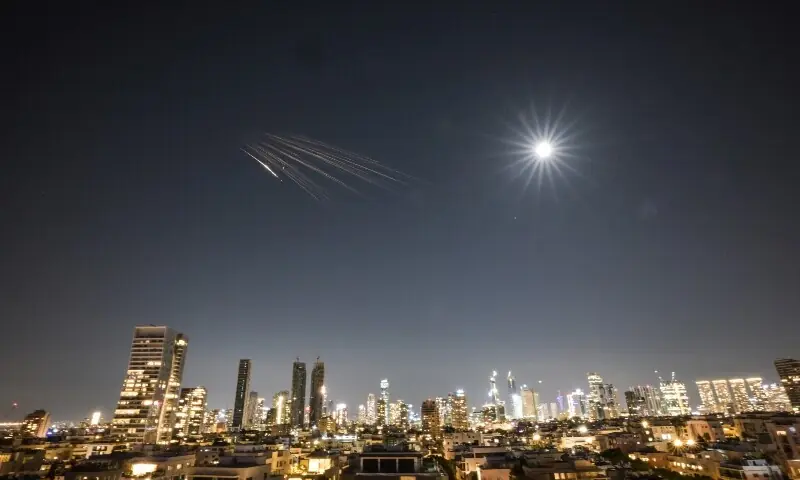 An Iranian missile with cluster munitions flies towards Israel, amid the US-Israeli conflict with Iran, in central Israel, March 5, 2026. &mdash;Reuters/File