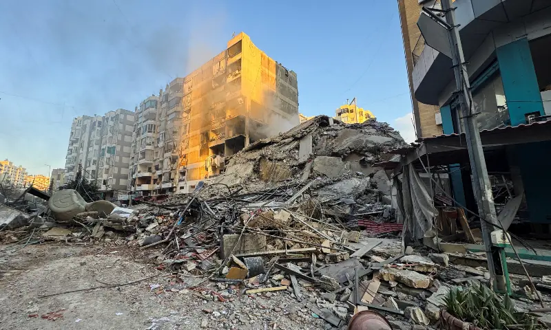Rubble lies after an Israeli strike on Beirut&rsquo;s southern suburbs, following an escalation between Hezbollah and Israel amid the US-Israeli conflict with Iran, Lebanon on March 7, 2026. &mdash; Reuters