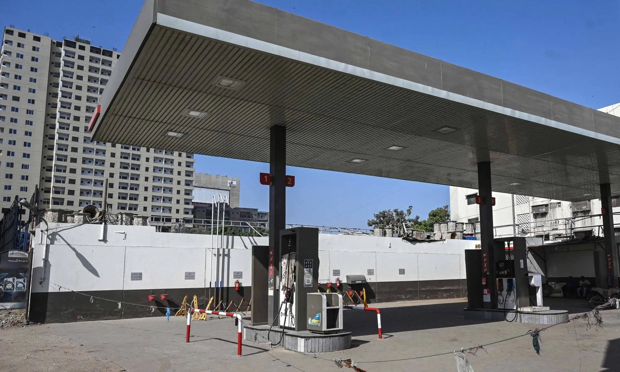 A general view shows a closed fuel station in Karachi on March 7, 2026. &mdash; Reuters