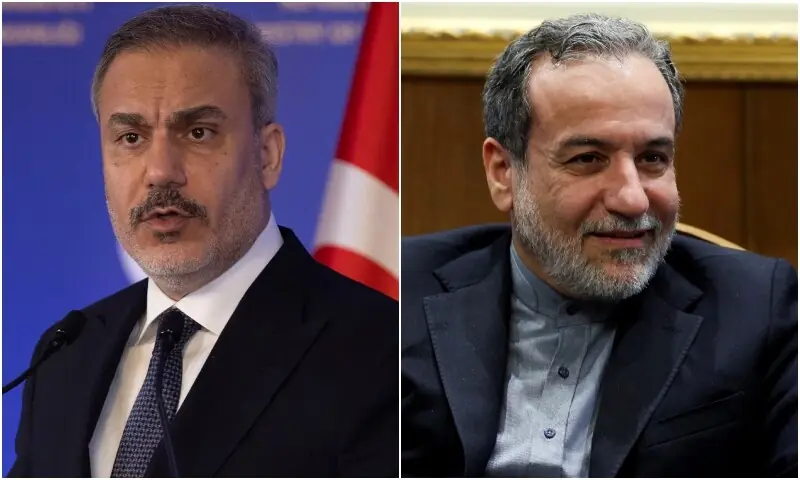 A combination photo of Turkish Foreign Minister Hakan Fidan and Iranian Foreign Minister Abbas Araghchi. &mdash; Reuters/File