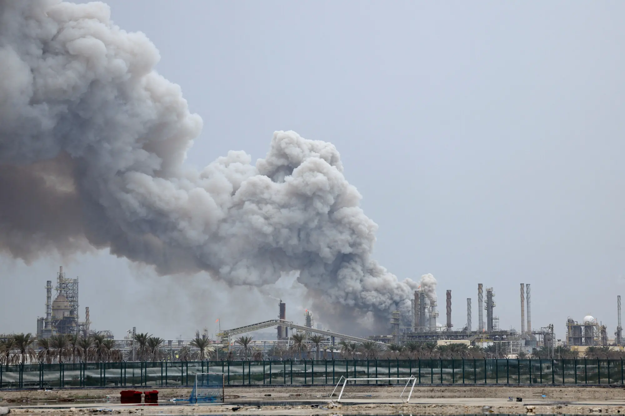 Smoke rises following a strike on the Bapco Oil Refinery, amid the US-Israeli conflict with Iran, on Sitra Island Bahrain, March 9, 2026. &mdash;Reuters