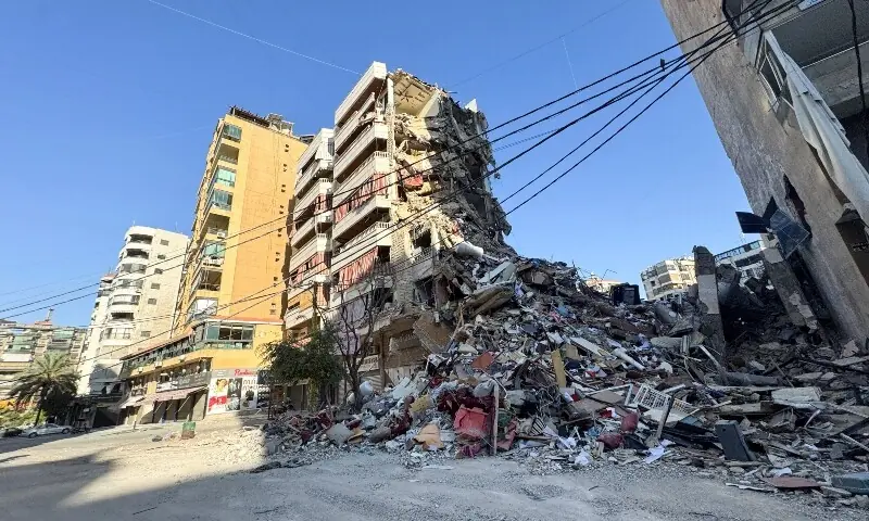 A building lies damaged after an Israeli strike, following renewed hostilities between Hezbollah and Israel amid the US-Israeli conflict with Iran, in Choueifat, Lebanon, March 9, 2026. &mdash;Reuters