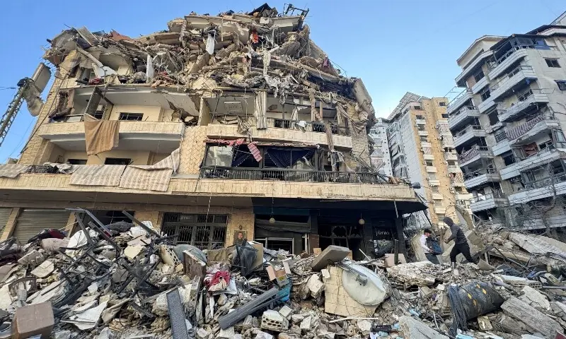A building lies damaged after an Israeli strike, following renewed hostilities between Hezbollah and Israel amid the US-Israeli conflict with Iran, in Choueifat, Lebanon, March 9, 2026. &mdash;Reuters