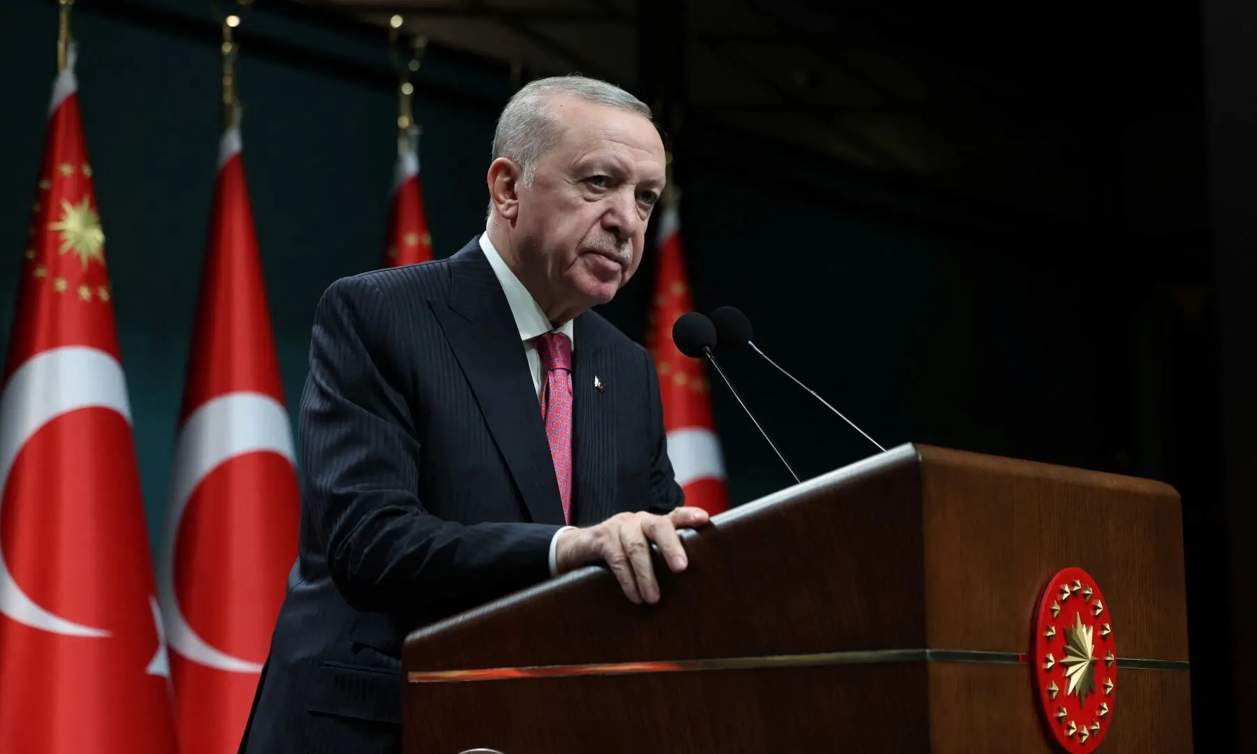 Turkish President Recep Tayyip Erdogan speaks after a cabinet meeting in Ankara, Turkiye on March 9. &mdash; Reuters