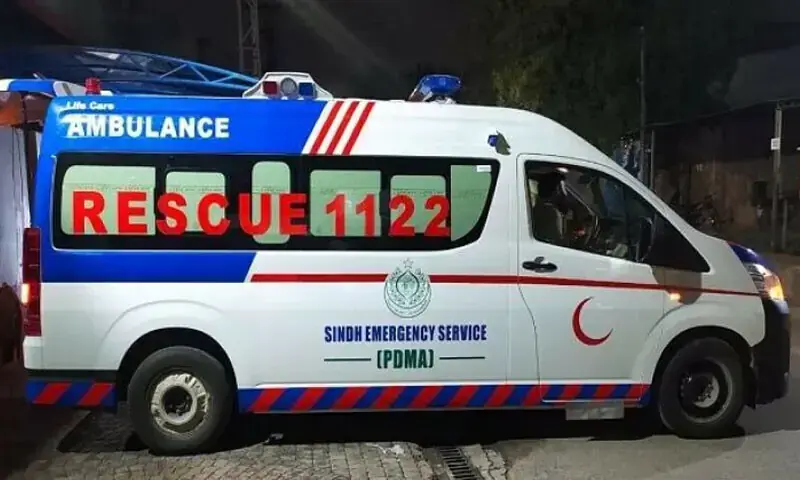 A file photo of a Rescue 1122 ambulance. &mdash; Sindh Emergency Rescue Service (SERS)/File