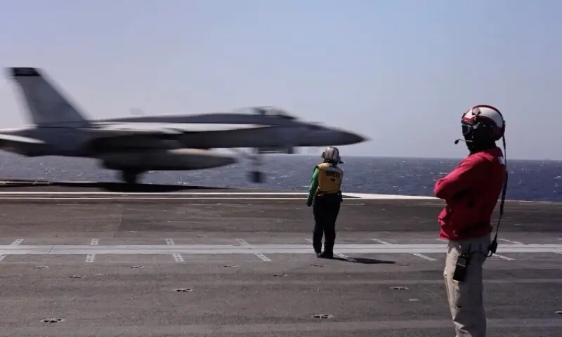US Navy&rsquo;s USS Gerald R. Ford conducts flight operations in support of Operation Epic Fury attack on Iran, from an unidentified location, released March 9, 2026. &mdash;Reuters