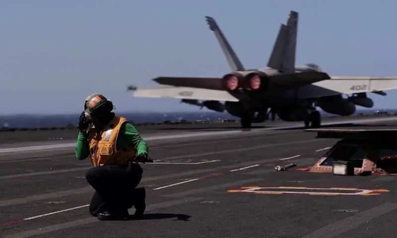 US Navy&rsquo;s USS Gerald R. Ford conducts flight operations in support of Operation Epic Fury attack on Iran, from an unidentified location, released March 9, 2026. &mdash;Reuters