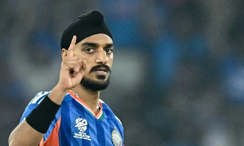 India fast bowler Arshdeep Singh. picture courtesy ICC