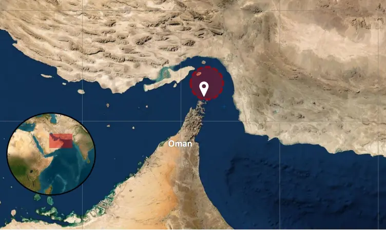  Map shows the site of the third vessel hit on Wednesday. &mdash; visual via UKMTO 