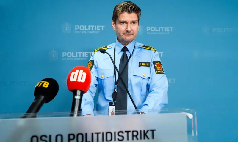 Police Attorney Christian Hatlo addresses a press briefing at the police station in Gronland, Oslo, March 11, 2026. &mdash; AFP