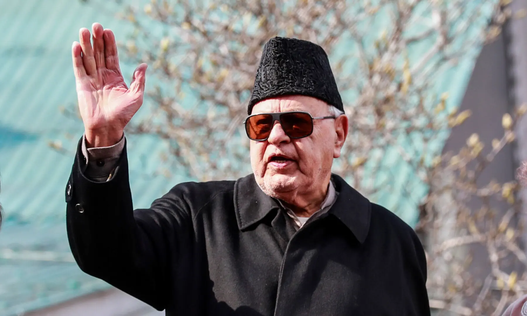 Farooq Abdullah, a lawmaker and leader of J&K National Conference, speaks to the media after his release at his residence in Srinagar on March 13, 2020. &mdash; Reuters/File