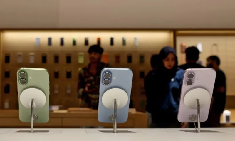 The newly launched iPhone 17 series are displayed at an Apple store in New Delhi, India, September 19, 2025. &mdash; Reuters/File