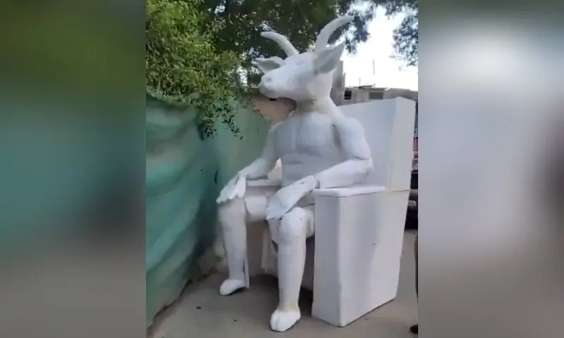 The statue that was seized by police. &mdash; Screenshot taken from video post on X