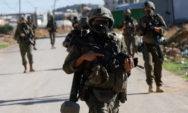 Israeli soldiers take part in an operation in the occupied West Bank. &mdash; Reuters