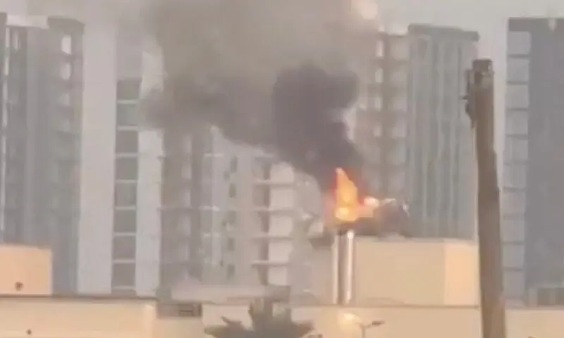 Smoke rises from the US embassy building, after Iraqi security sources said the embassy was hit in a missile attack, in Baghdad, Iraq March 14, 2026 in this screen grab obtained from a social media video. &mdash;AFP