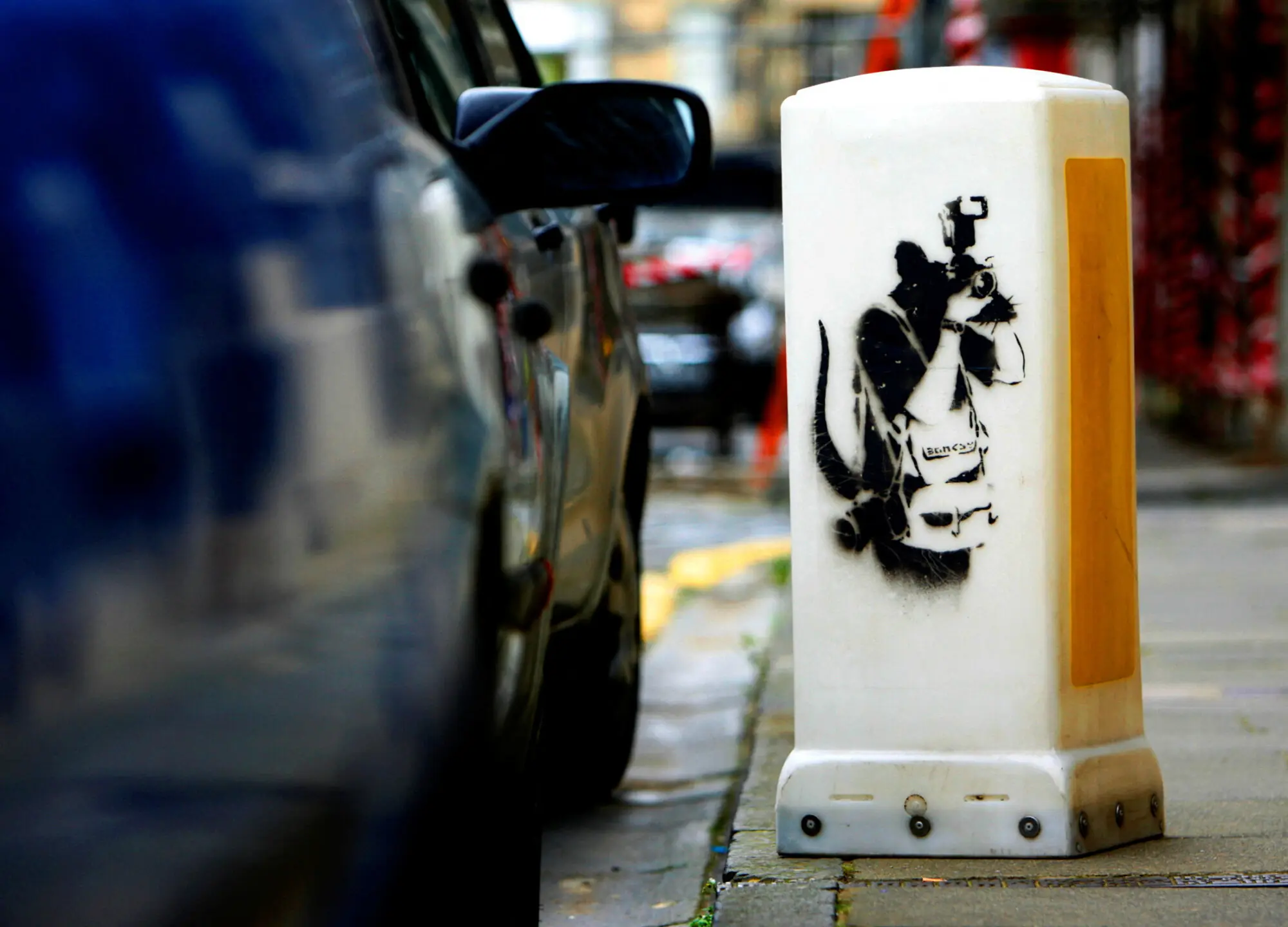 Much like Blek le Rat, Banksy used rodents in his art, like this piece in Scotland from 2008. Photo: Reuters