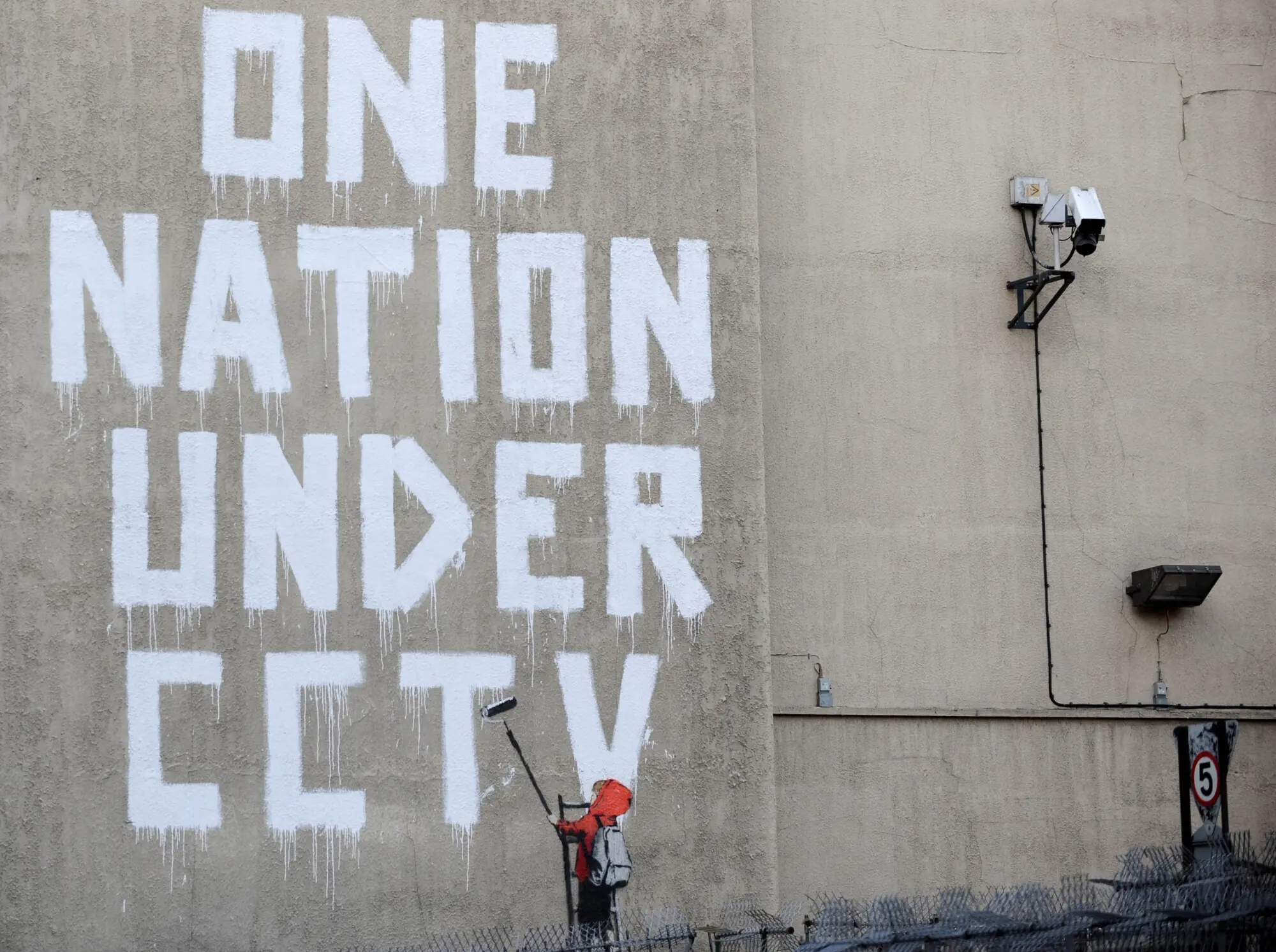 One of Banksy&rsquo;s works in London. Photo: Reuters