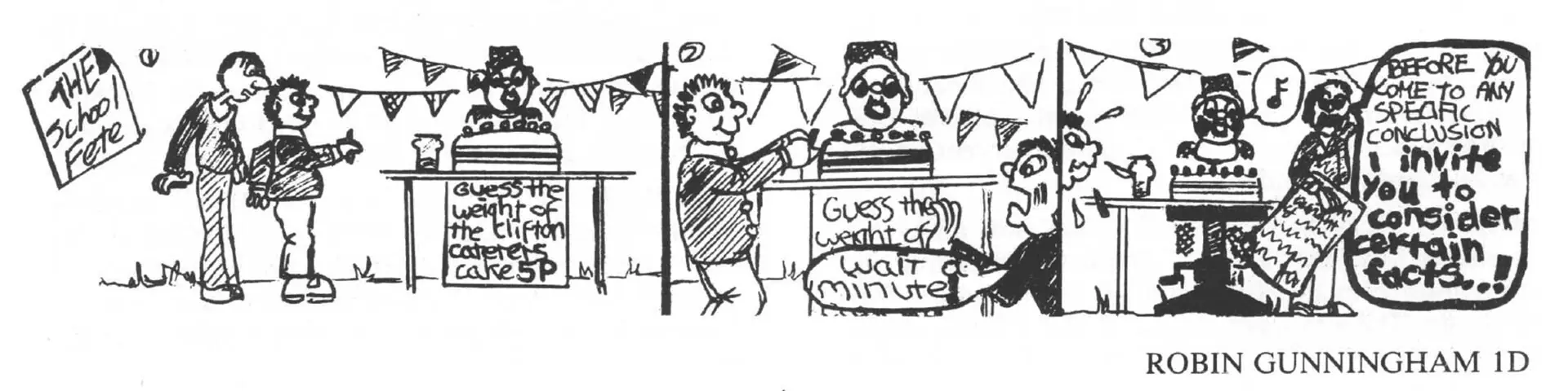 A comic strip by Robert Gunningham published in his school magazine. Photo: The Sun via Reuters