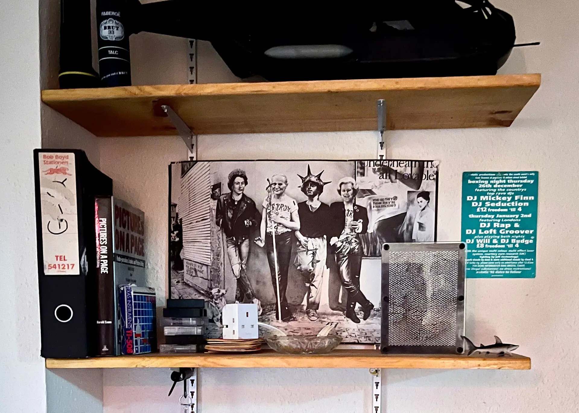 The artist included a poster of Crass in a diorama of his childhood bedroom. Photo: Reuters